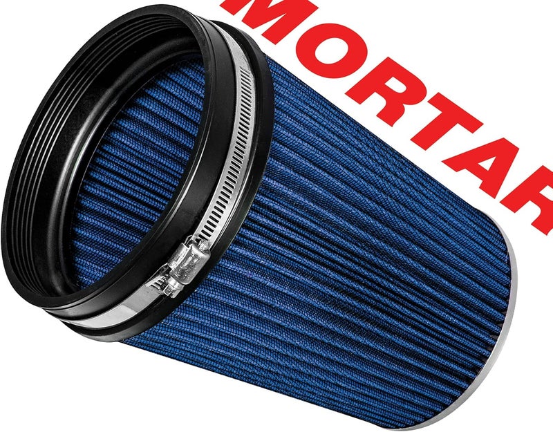 Mortar Aftermarket Auto Air Filter - 6 In Flange ID, Universal Cold Air Intake, Blue - Image 4