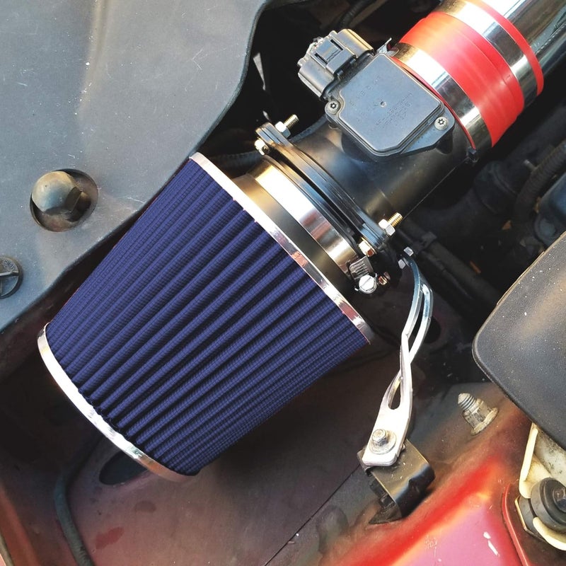 Mortar Aftermarket Auto Air Filter - 6 In Flange ID, Universal Cold Air Intake, Blue - Image 3