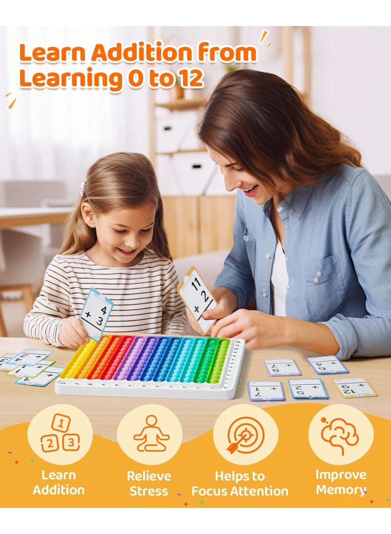 SYOSI Addition Flash Cards + Pop Fidget Chart, 78 Hole Punched Flashcards for Kids Pre K, 1st, 2nd, 3rd Grade, Math Manipulatives Games, Ideal for Classroom and Birthday (Includes 2 Rings, 1 Storage Bag) - Image 3