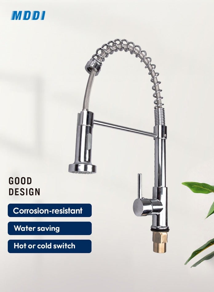 MODI Pull-Down Kitchen Faucet – 360° Swivel Spout, Dual-Function Spray, Rust-Resistant Stainless Steel Tap for Modern Kitchens - Image 1