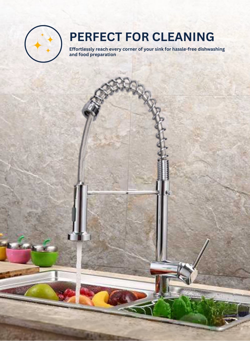 MODI Pull-Down Kitchen Faucet – 360° Swivel Spout, Dual-Function Spray, Rust-Resistant Stainless Steel Tap for Modern Kitchens - Image 5