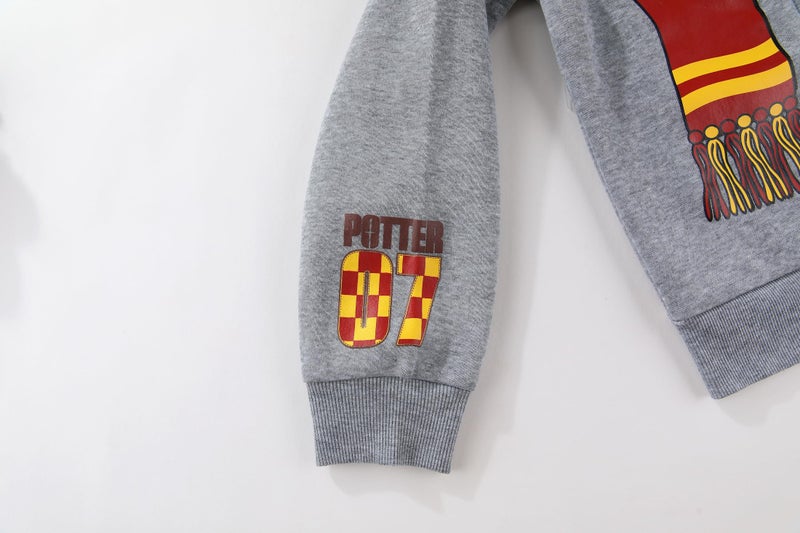 Harry Potter Fleece Zip Up Hoodie for Big Kids Grey - Image 5
