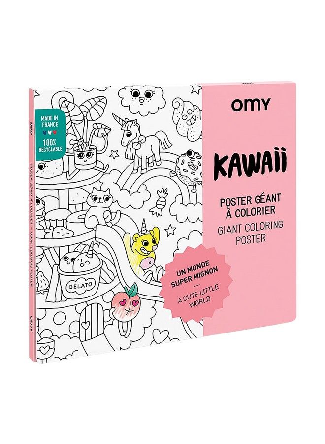omY Giant Coloring Poster, Kawaii, Japanese Culture Of Cuteness, 40 X 28 Inches, Creative Play And Fun For Kids And Adults - Image 2