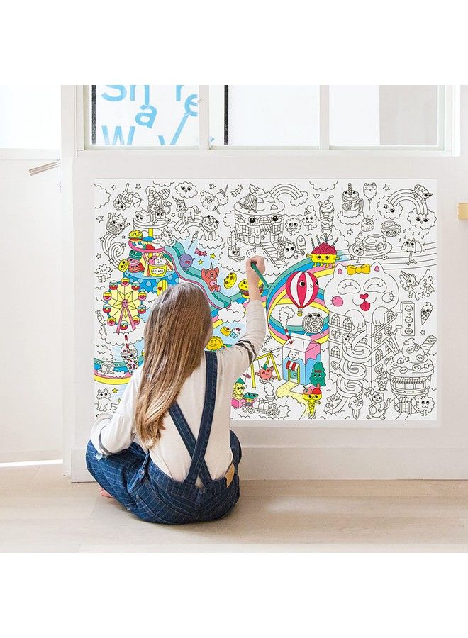 omY Giant Coloring Poster, Kawaii, Japanese Culture Of Cuteness, 40 X 28 Inches, Creative Play And Fun For Kids And Adults - Image 4