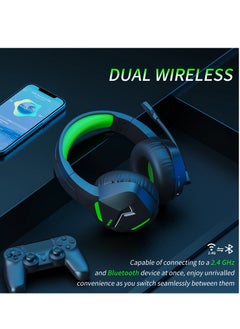 BINNUNE Wireless Gaming Headset with Noise Cancelling Microphone for PC PS4 PS5, 2.4G Headset with Mic for Laptop Computer  - Image 2