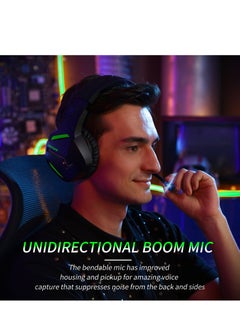 BINNUNE Wireless Gaming Headset with Noise Cancelling Microphone for PC PS4 PS5, 2.4G Headset with Mic for Laptop Computer  - Image 4