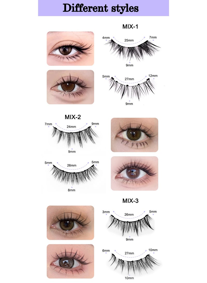 2 أزواج من مجموعة الرموش المغناطيسية المكونة من 5 نقاط - 2 أنماط ، 60 سهلة التطبيق ، تعليق طوال اليوم وصندوق تخزين مجاني لا حاجة للغراء! - Image 2