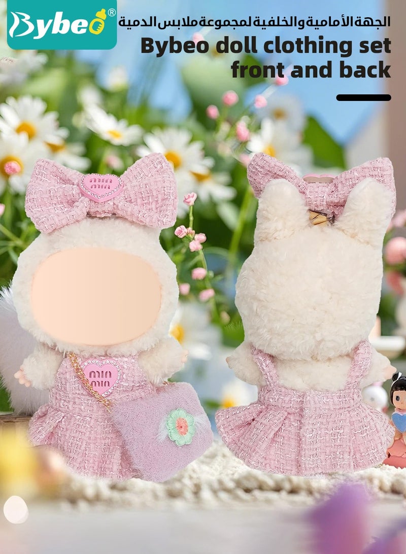 Bybeo 2 Pack Clothes for Labubu, Outfit Set for 17cm Labubu Doll, Backless Dress & Matching Hair Bow, Two Piece Outfit Premium Fashion Dresses with Accessories Set for 1,2,3 Generation, No Doll Included - Image 4