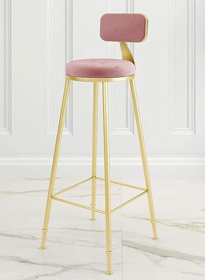 Bar Stool,Bar Chair High Chair Modern Dining Chair with Backs Upholstered Counter Height Stools Bar Chairs with Sturdy Steel for Kitchen Pub Party(Pink/2)
