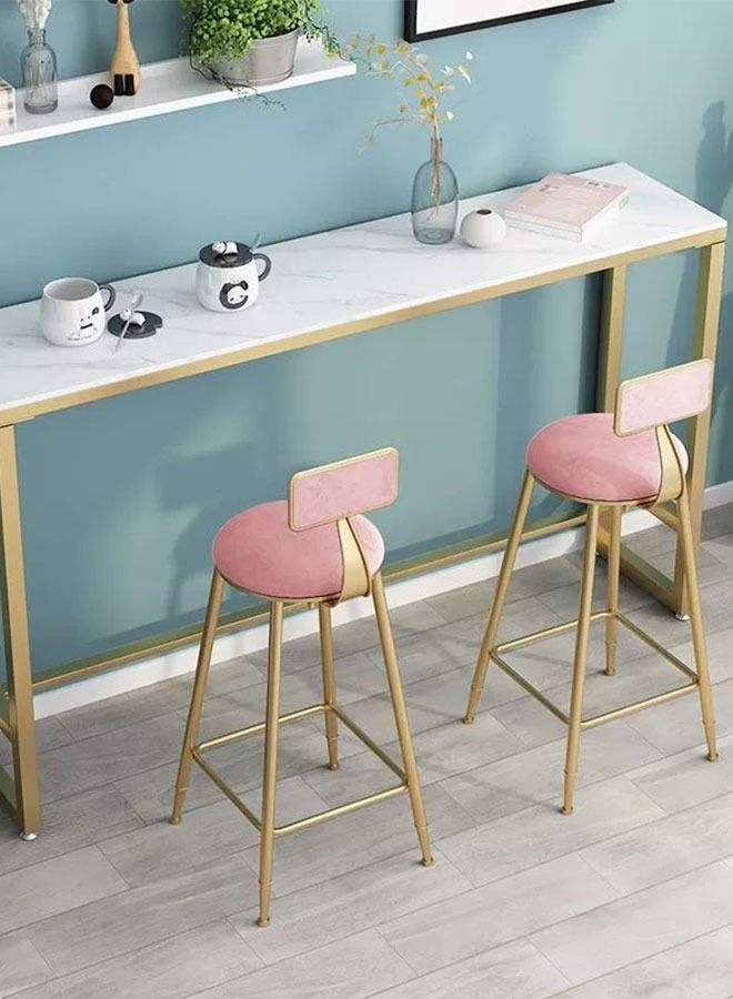 Bar Stool,Bar Chair High Chair Modern Dining Chair with Backs Upholstered Counter Height Stools Bar Chairs with Sturdy Steel for Kitchen Pub Party(Pink/2)