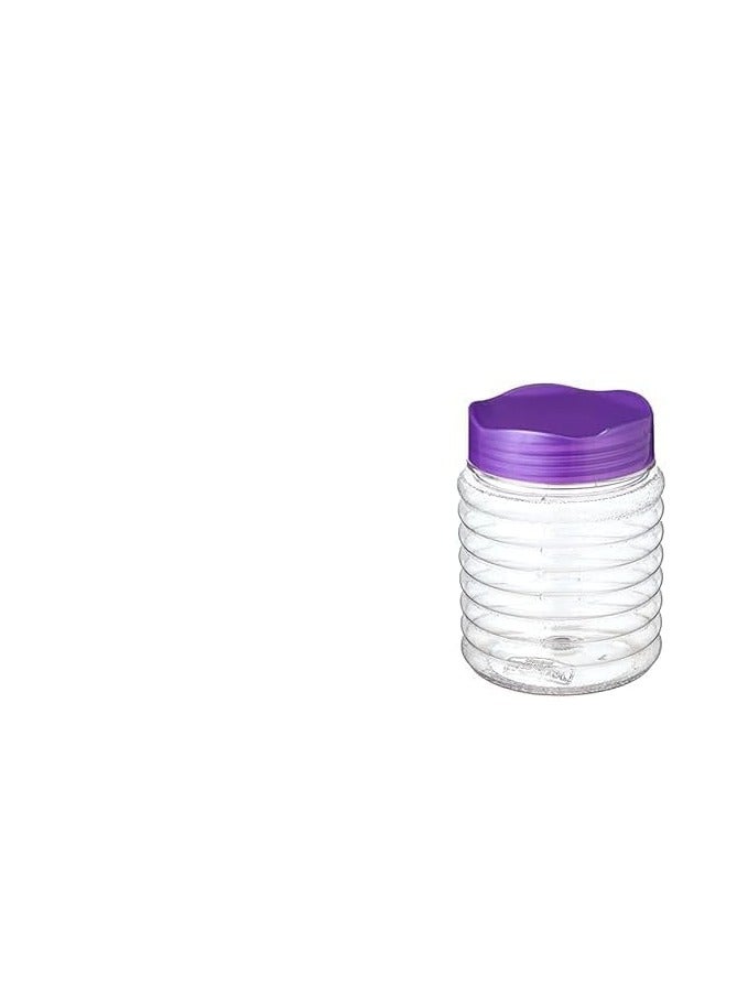 Chic Corrugated Jar Set - 8 Pieces with 15 Spice Stickers, Healthy Shockproof Plastic, in Cool Colors Bu (Purple)  - Image 1