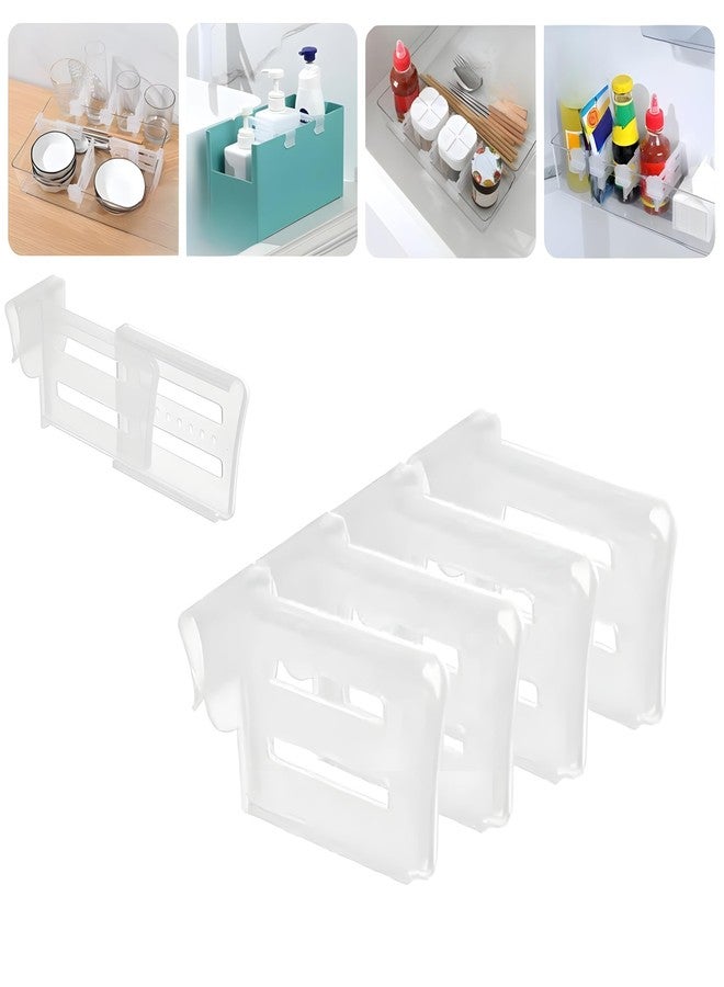 Sangpri Refrigerator Internal Drawer Shelf Divider Clip - Set of 12 | Adjustable Fridge Storage Partition Clips for Organized and Adjustable Shelf Space (12) - Image 1