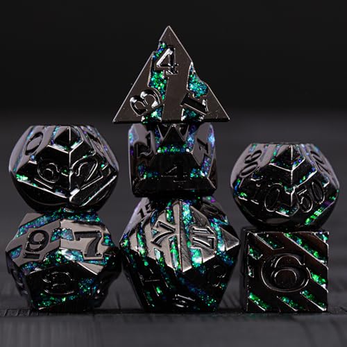 Maywin Metal Dice Set with Inlay Design Heavy Zinc Alloy DND Dice for RPG Tabletop Gaming - Image 5