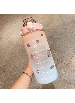 Large 2L Motivational Water Bottle with Time Marker & Straw, Leakproof Tritan BPA Free Water Jug, Ensure You Drink Enough Water Daily for Fitness, Gym, and Outdoor Sports