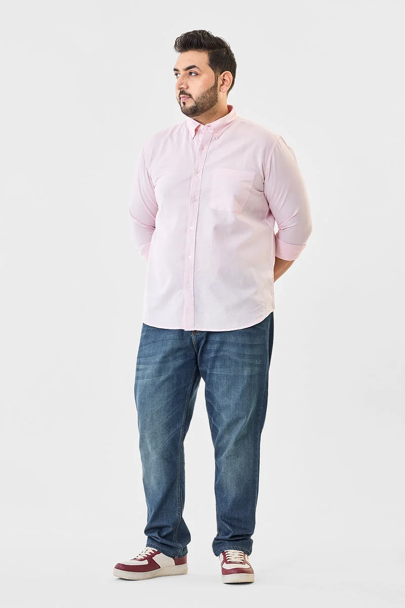 سنيتش Regular Fit Linen Blend Plus Size Shirt