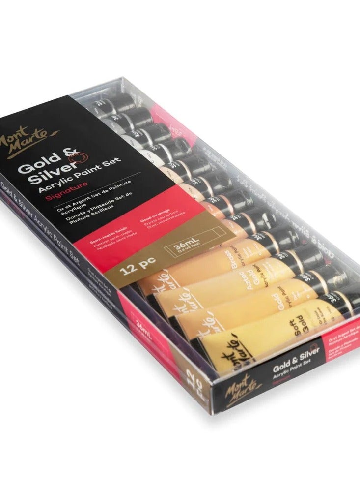 مونت مارتي - طقم ألوان سلسلة الذهب من مونت مارت 12 قطعة × 36 مل - Image 4