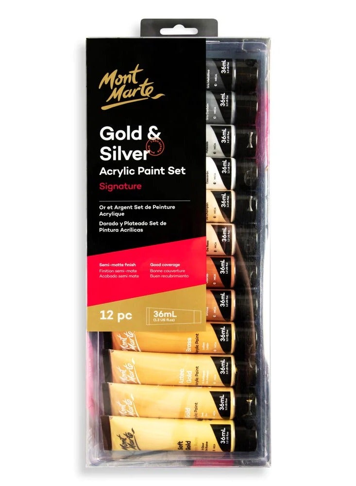 مونت مارتي - طقم ألوان سلسلة الذهب من مونت مارت 12 قطعة × 36 مل - Image 1