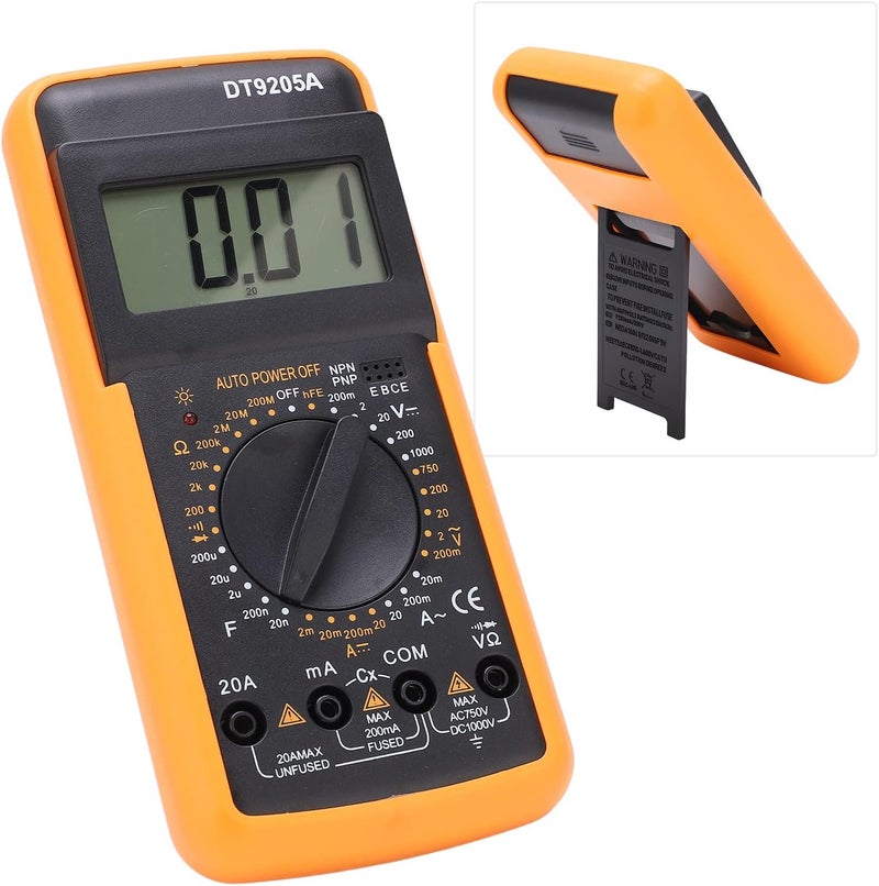 Digital multimeter – voltage meter – DC/AC voltage measurement, resistance & capacitance reading, continuity & diode test, safe overload protection, ideal handheld automotive and home electrical use - Image 2