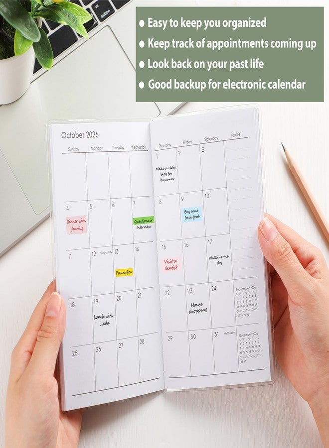 ReliThick 2026-2027 Pocket Calendar for Purse Small Monthly Planner for Women Sage Green Handy Weekly Pocket Planner Journal Notebook Christmas New Year Gift Sister Friends Women - Image 4