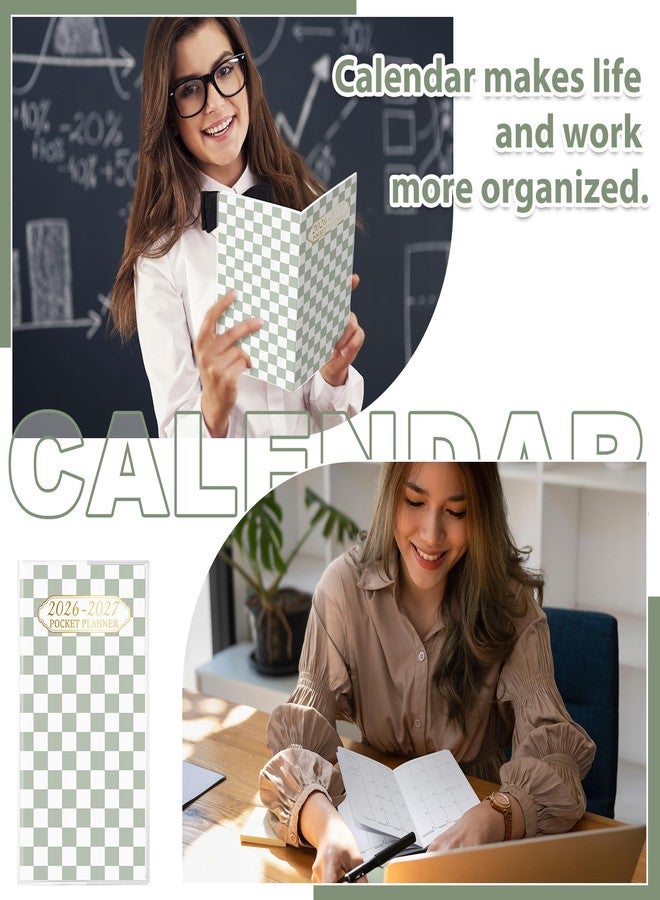 ReliThick 2026-2027 Pocket Calendar for Purse Small Monthly Planner for Women Sage Green Handy Weekly Pocket Planner Journal Notebook Christmas New Year Gift Sister Friends Women - Image 5