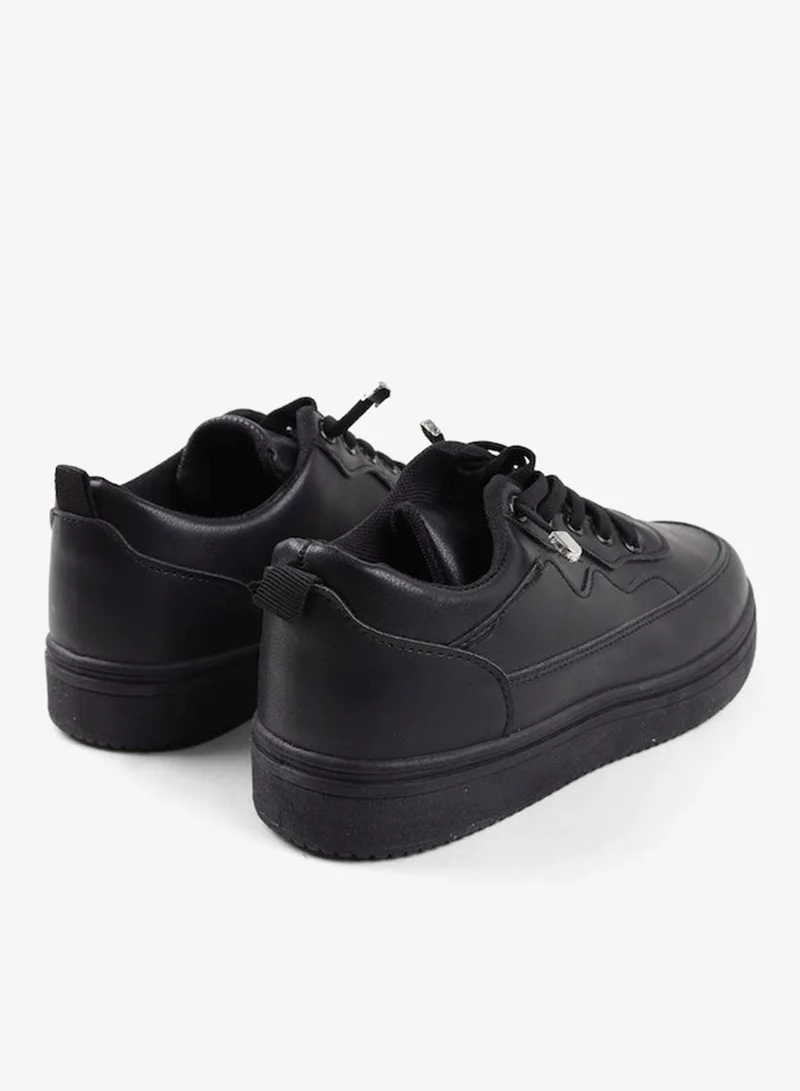 Viny Black Viny Unisex School Sneakers – Lace-Up – Back to School Essentials – Black  | Best Price UAE