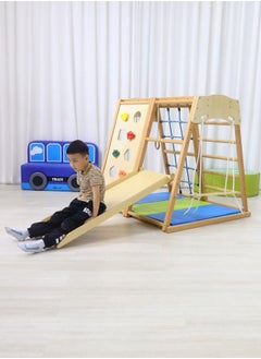 JSAITOYS Kids Indoor Climbing Play Equipment Montessori Baby Climber Rock Dome Frame With Swing For Toddler  - Image 3