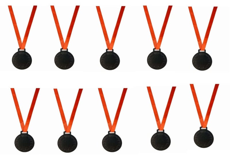 Grès Sports Bronze Medal with Red Ribbon (Bronze) (Set of 10) Size 2" inch. for School Winners, Sports, Athletic Games(Unisex- for All Age Winners) - Image 5