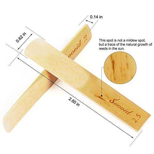 Sovvid 10 Pack Professional Alto Saxophone Reeds with Plastic Box, Strength 2.5 Alto Sax Reeds, Laser Engraved Marking & Thinner Reed Tip for Easy of Play, Traditional Reeds for Saxophone Alto - Image 2