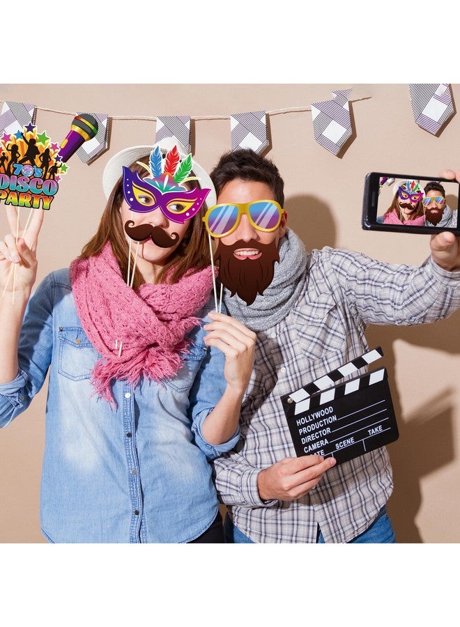 Konsait 37 PCS 70s Photo Booth Props 70s Party Decorations, Disco Photo Booth Props 70s Disco Dance Party Decorations Disco Props 1970s Decor Disco Party Decorations Disco Backdrop Selfie Props - Image 3