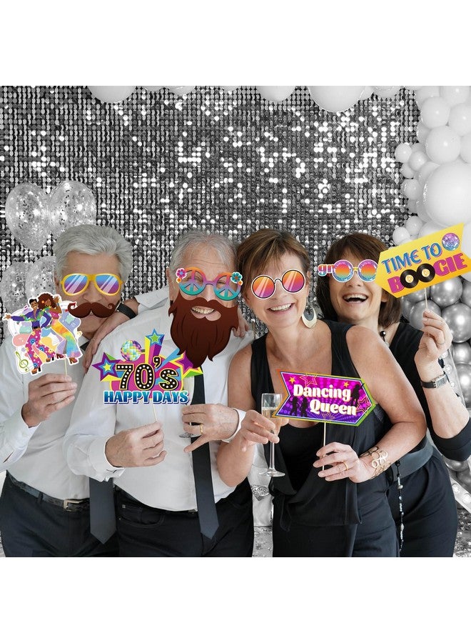 Konsait 37 PCS 70s Photo Booth Props 70s Party Decorations, Disco Photo Booth Props 70s Disco Dance Party Decorations Disco Props 1970s Decor Disco Party Decorations Disco Backdrop Selfie Props - Image 5