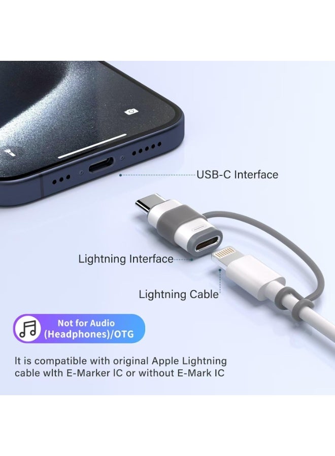 عام 4 عبوات من محول Lightning إلى USB C لهاتف iPhone 15/16/17 Pro/17 Pro Max، لشاحن iPhone 17/16، وملحقات 17/16، والشحن السريع ونقل البيانات، وكابل موصل شاحن USB C، وليس للصوت/OTG - Image 3