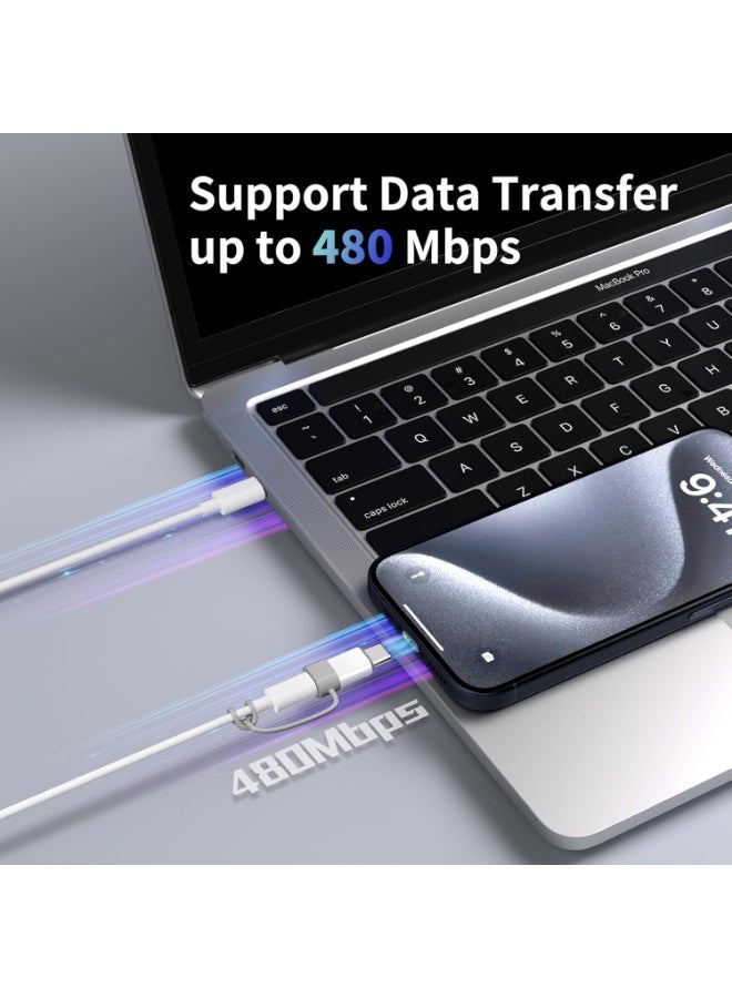 عام 4 عبوات من محول Lightning إلى USB C لهاتف iPhone 15/16/17 Pro/17 Pro Max، لشاحن iPhone 17/16، وملحقات 17/16، والشحن السريع ونقل البيانات، وكابل موصل شاحن USB C، وليس للصوت/OTG - Image 5