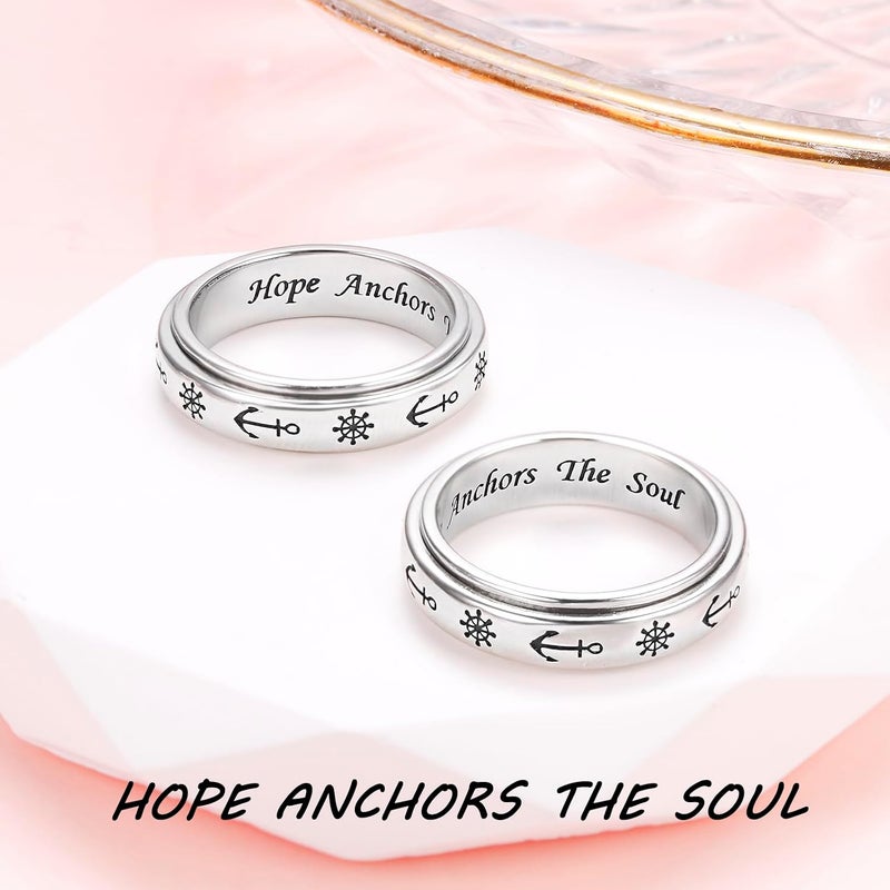 Ladytree Anxiety Relieve Spinner Rings Sterling Silver Worry Stress Relieving Boredom ADHD Autism Ring for Women Men - Image 4
