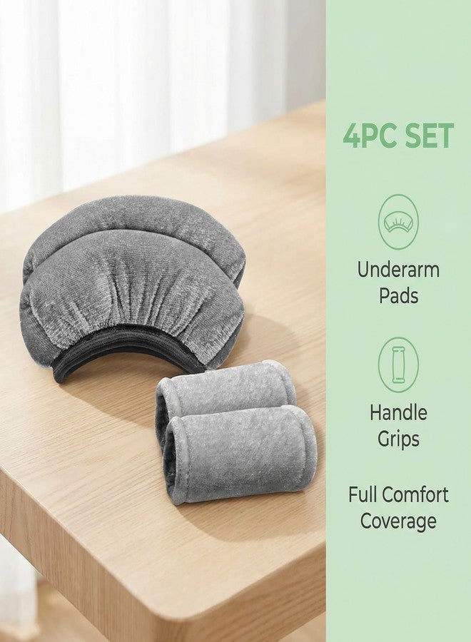 Elfzone Crutches Padding - 4PCS Crutch Cushions,Crutch Pads for crutches underarm，Armpits Universal Medical Padding for Crutches for Adults, Washable Padded Covers with Thick Soft Memory Foam (Gray) - Image 2