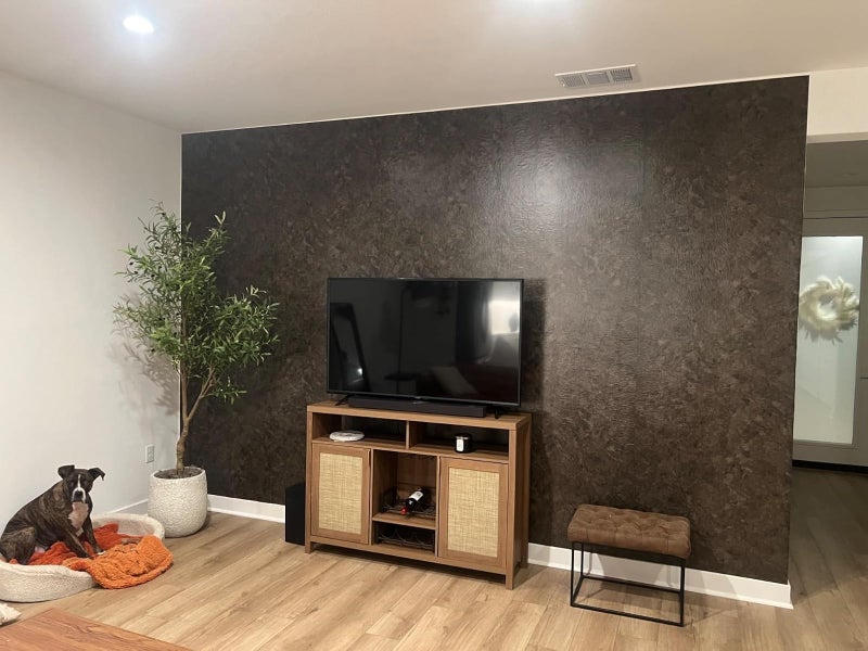 3yecao 16"×354" Extra Thick Dark Brown Tan Charcoal Grey Concrete Wallpaper Peel and Stick Waterproof Glossy Adhesive Vinyl Industrial Taupe Gray Concrete Cement Contact Paper for Bedroom Bathroom Gym - Image 5