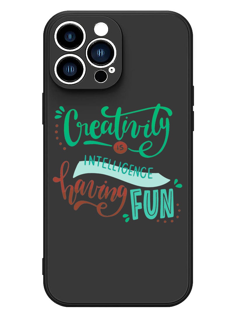 Theodor Protective Slim Fit Case Liquid Silicone Cover with Full Body Protection Anti-Scratch Shockproof Case For iPhone 15 Pro Black - Creativirty is Intelligence having Fun - Image 1