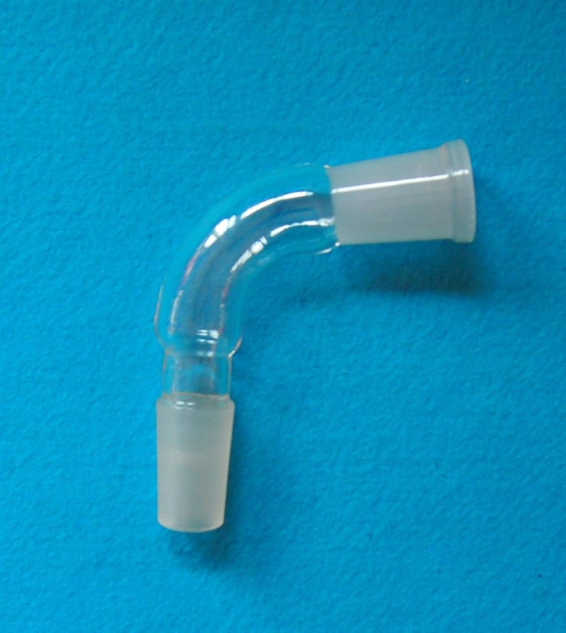 cheekyglo 24/40 Glass Bend Connecting Tube,Ground Joint,105 Degree,Borosilicate Labware - Image 1