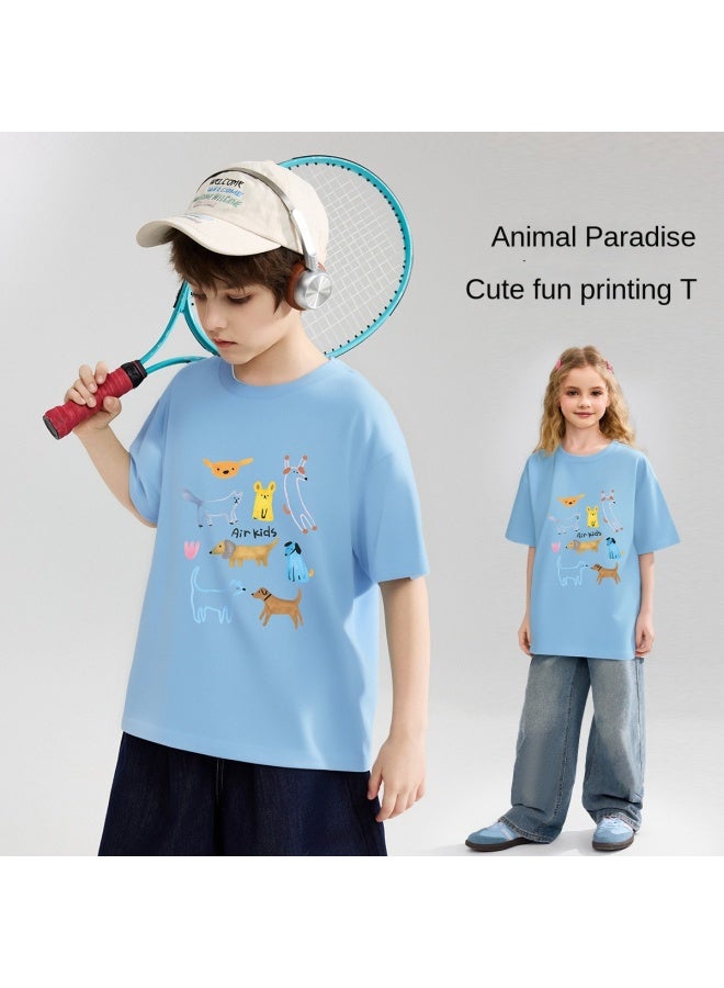 abckids Boys' Short Sleeve Cotton T-shirt, 25 Summer Girls' Half Sleeve Thin Breathable Teen Top - Image 2