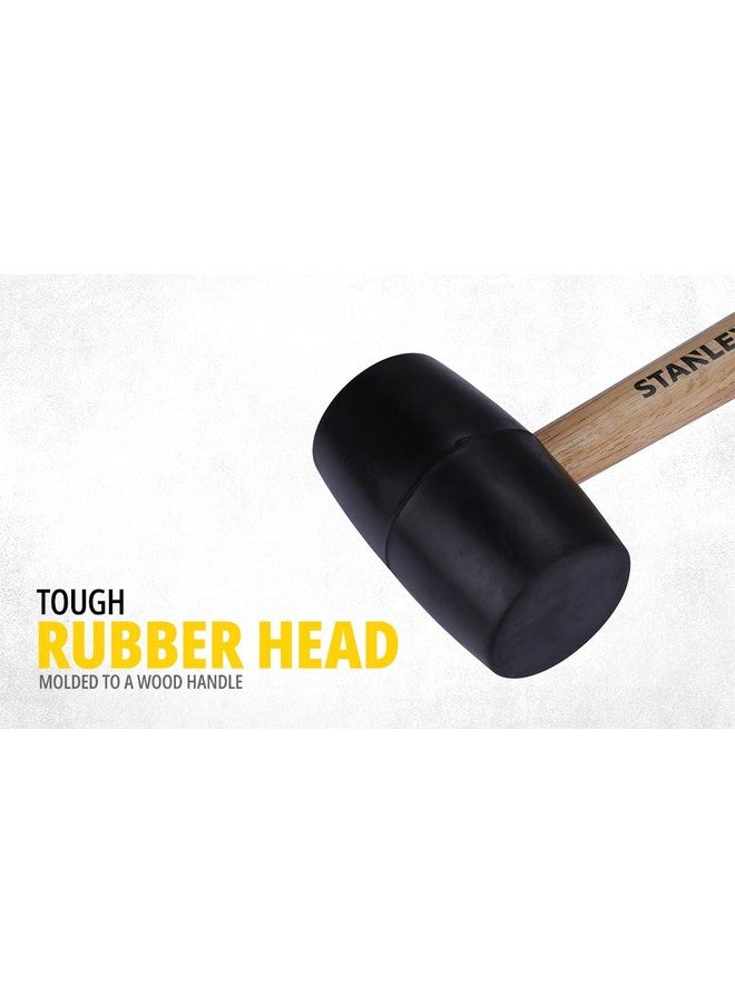 Stanley STANLEY STHT57528-8 Rubber Mallet for Masonry, Woodwork, Fittings for Home, DIY, Mechanic, Industrial & Professional Use, 680 gm, YELLOW & BLACK  - Image 3