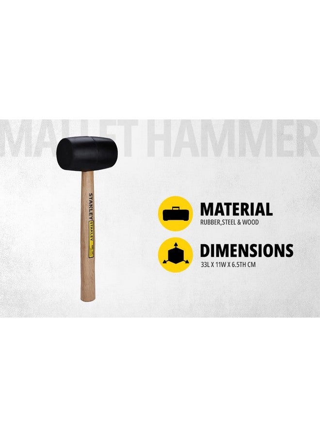 Stanley STANLEY STHT57528-8 Rubber Mallet for Masonry, Woodwork, Fittings for Home, DIY, Mechanic, Industrial & Professional Use, 680 gm, YELLOW & BLACK  - Image 2