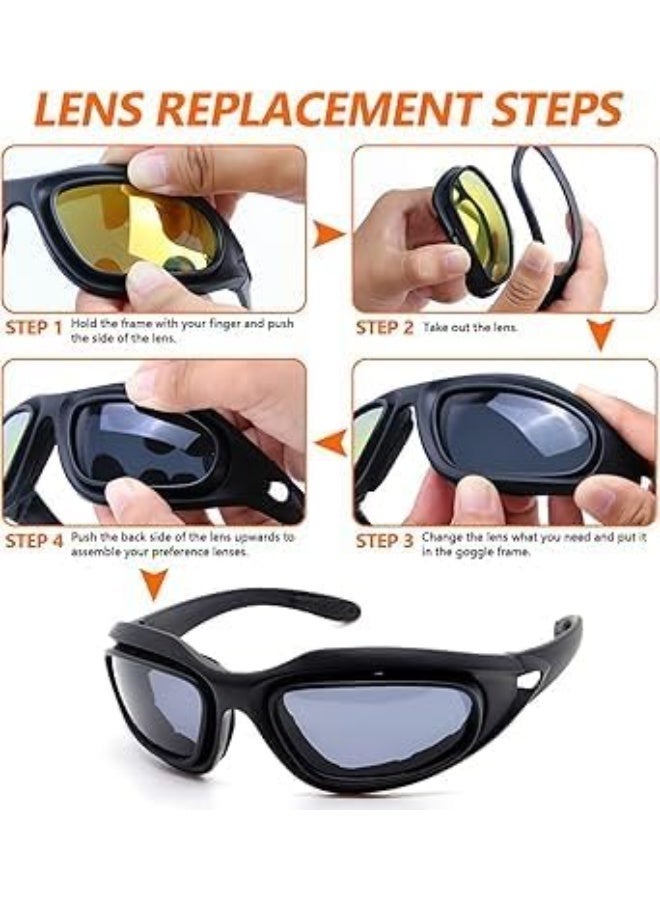 YelaJoy 4-Piece Interchangeable Motorcycle Glasses,Polarized Anti-Fog Lenses,Lightweight Goggles for Riding Sports - Image 4
