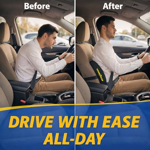 Goodyear Ergonomic Lumbar Support Pillow for Office Chair Gaming Chair or Car Memory Foam Cushion with Ventilated Mesh and Adjustable Strap for Long Lasting Comfort - Image 3