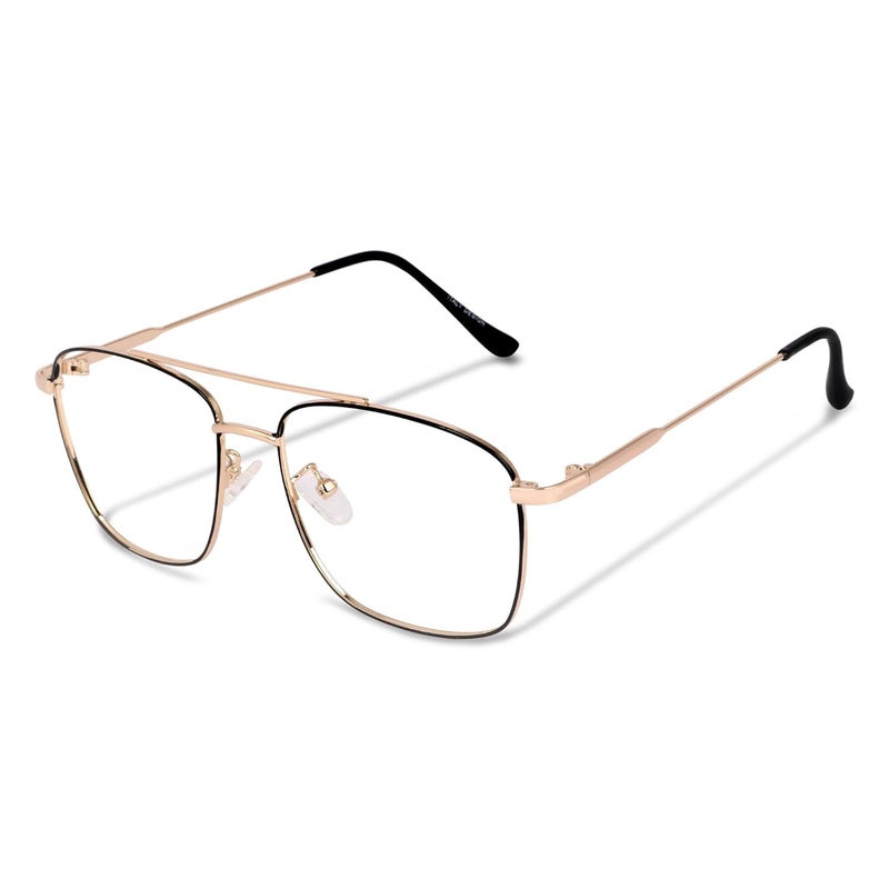 Dervin Blue Light Blocking Blue Cut Zero Power anti-glare Retro Square Eyeglasses, Frame for Eye Protection from UV by Computer/Tablet/Laptop/Mobile - Image 1
