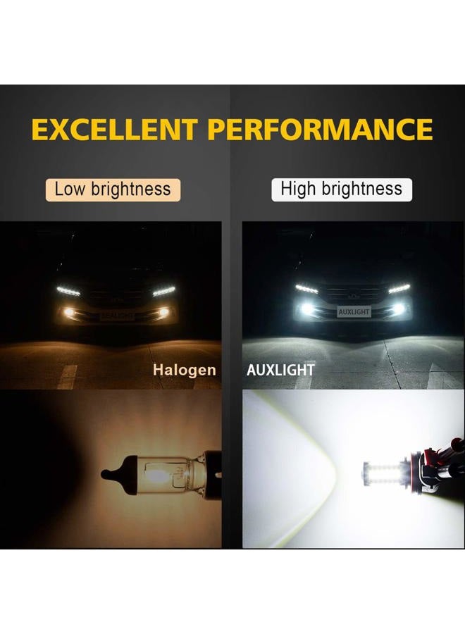 AUXLIGHT H11 H8 H11LL H8LL H16 (Japanese) LED Fog Light Bulbs 6000K Xenon White, Super Bright 2800 Lumens 33-SMD Chips LED Daytime Running Lights DRL Bulbs Replacement for Cars, Trucks (Pack of 2) - Image 3