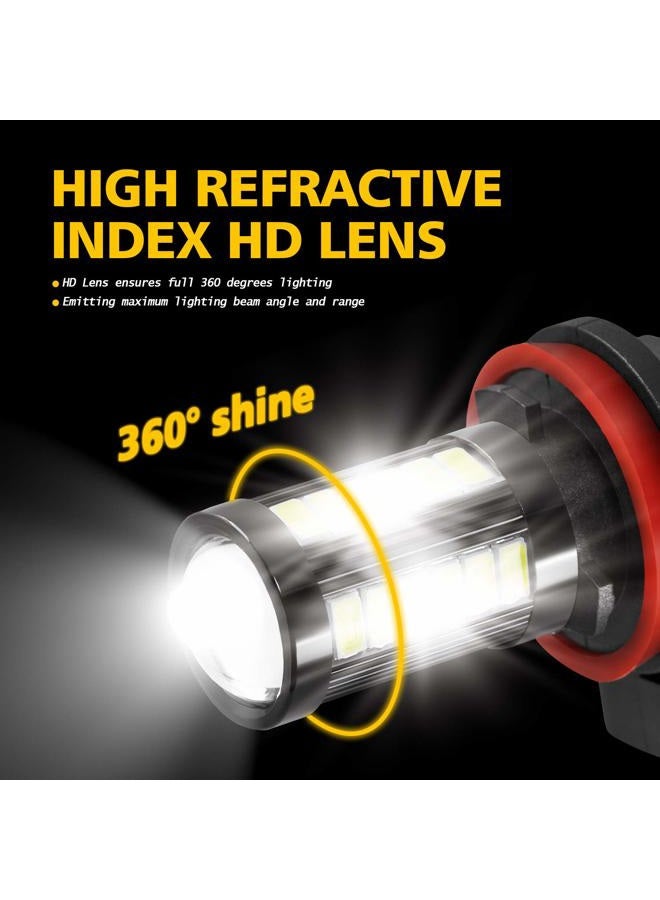 AUXLIGHT H11 H8 H11LL H8LL H16 (Japanese) LED Fog Light Bulbs 6000K Xenon White, Super Bright 2800 Lumens 33-SMD Chips LED Daytime Running Lights DRL Bulbs Replacement for Cars, Trucks (Pack of 2) - Image 5