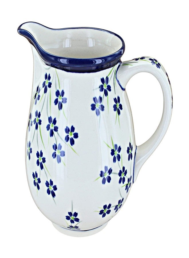 Blue Rose Pottery إبريق صغير من الخزف البولندي "بلو روز" - "بلو ويلو" - سعة 3.5 كوب - إبريق سيراميك، مثالي لتقديم الشراب أو الكريمة - Image 1