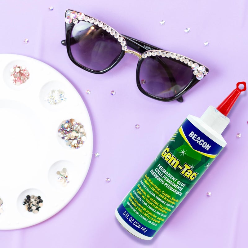 BEACON Gem-Tac Premium Quality Adhesive for Securely Bonding Rhinestones and Gems - Water-Based, UVA Resistant, 1-Ounce - Image 5