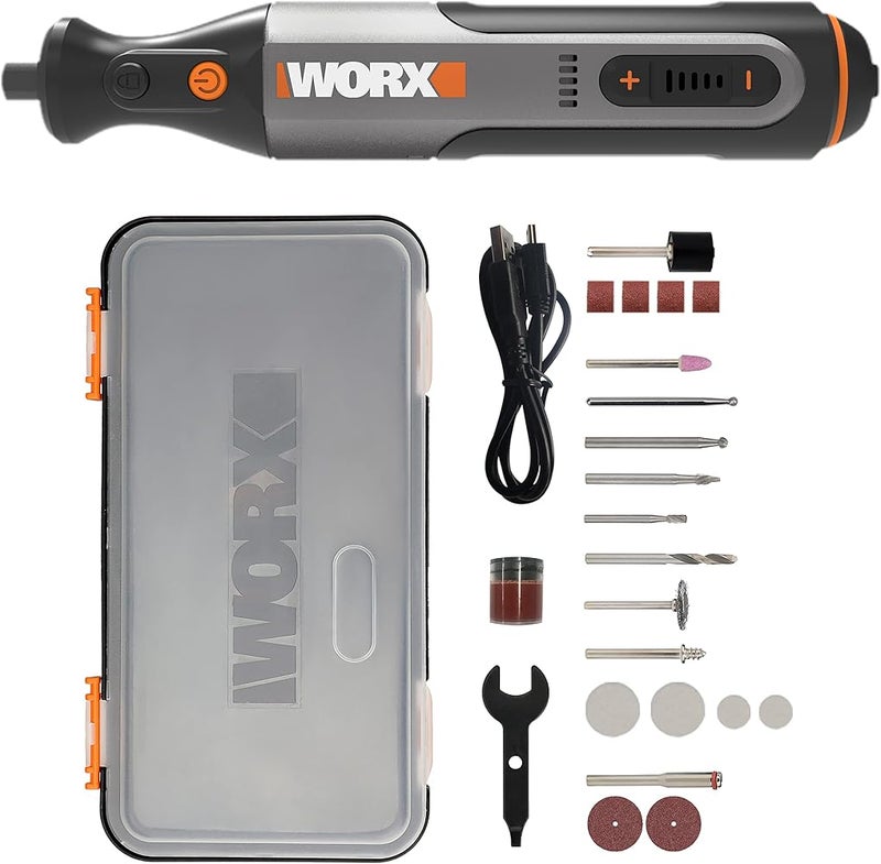 Worx 8V Cordless Rotary Tool WX106, USB Charging, 3.2mm Collet Size, Variable Speed Control, Lightweight and Compact Design, 23pcs Accessories - Image 1