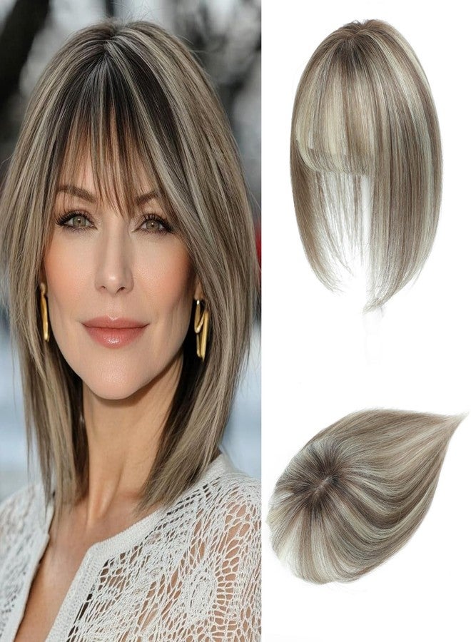 يامي وصلات شعر يامي للنساء، وصلات شعر طبيعي مع غرة (بني متدرج مع خصلات شقراء) - Image 1