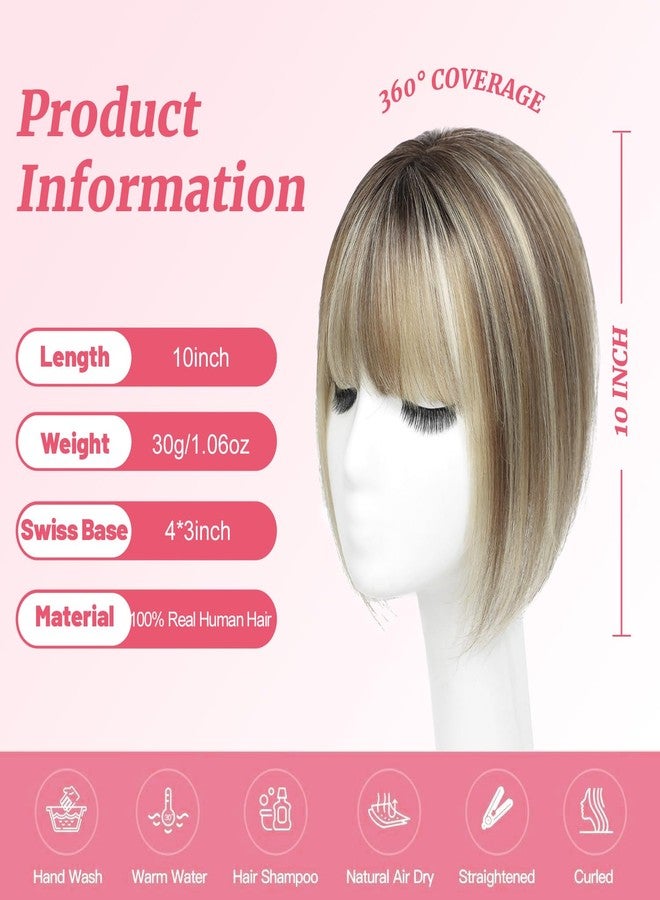 يامي وصلات شعر يامي للنساء، وصلات شعر طبيعي مع غرة (بني متدرج مع خصلات شقراء) - Image 2